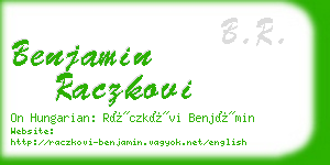 benjamin raczkovi business card